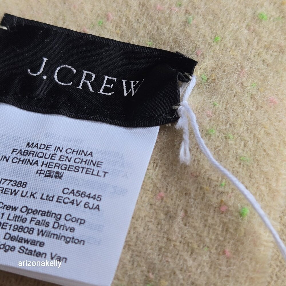 NWOT J. Crew Fringed Scarf in Speckled Wool - Picture 9 of 15